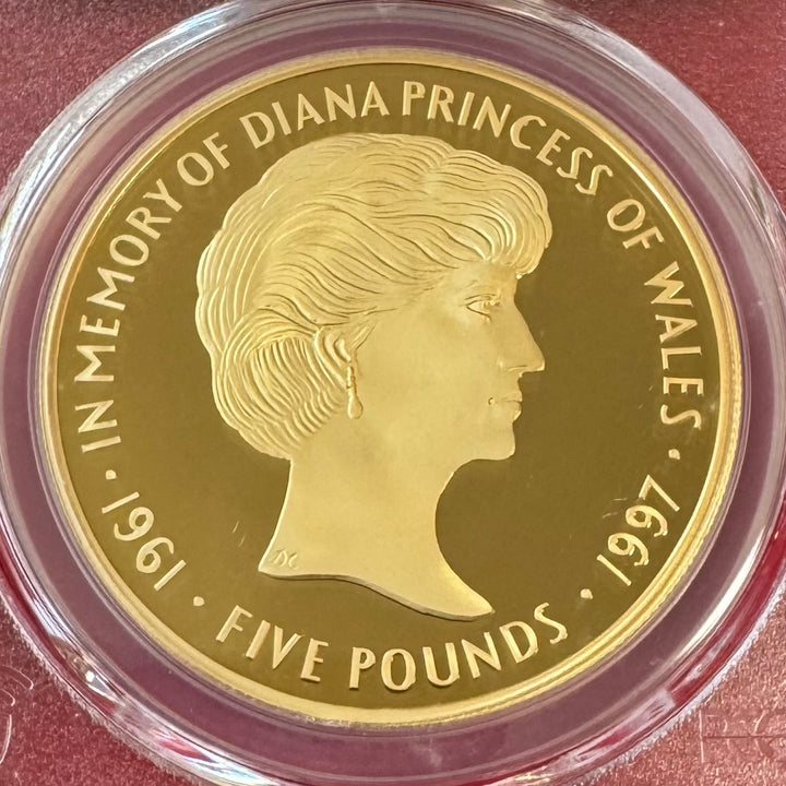 SOLD】2017年 🇬🇧T.D.C ダイアナ 5ポンド金貨 PCGS PR70DCAM 最高鑑定