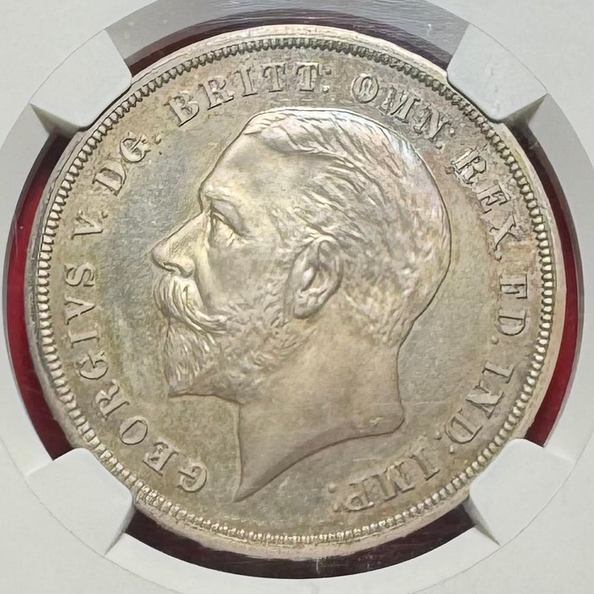 グレートブリテン　クラウン　1935【PCGS SP63】　世界　➉ 1935 英国ジョージ5世 戴冠記念 1クラウン銀貨 UNC DETAILS B