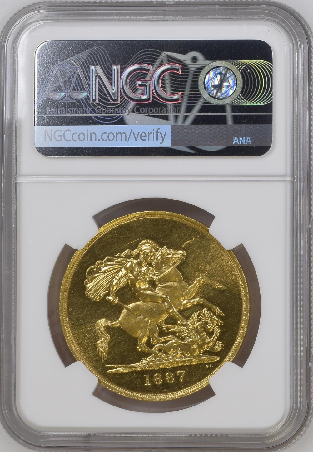 SOLD】1887年 英国 ヴィクトリア女王 5ポンド金貨 ジュビリー