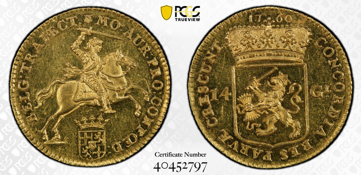 SOLD】1760年 オランダ ゴールデンライダー ユトレヒト 14ギルダー 金貨 MS62 PCGS – FIRST SOVEREIGN