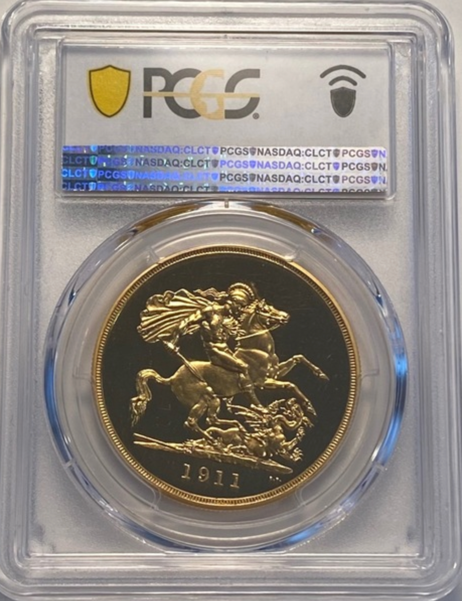 SOLD】1911年 英国 ジョージ5世 5ポンド金貨 PF65CAM – FIRST SOVEREIGN