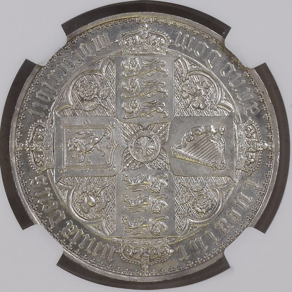 イギリス(英国) ヴィクトリア・ゴシック クラウン銀貨 1847年 UN