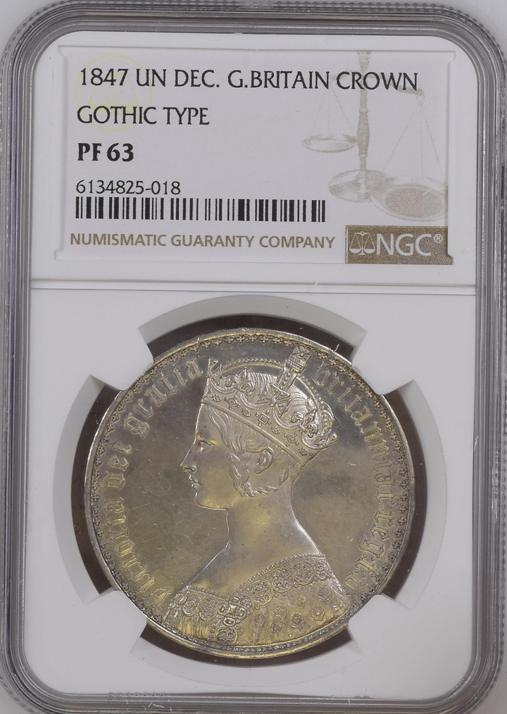 1847年 英国 ゴシッククラウン銀貨 PF63 – FIRST SOVEREIGN