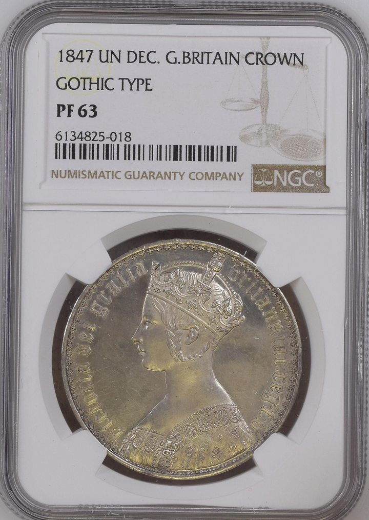 SOLD 1847年 英国 ゴシッククラウン銀貨 PF63 – FIRST SOVEREIGN SOLD 1847年 英国 ゴシッククラウン銀貨 PF63 – FIRST SOVEREIGN