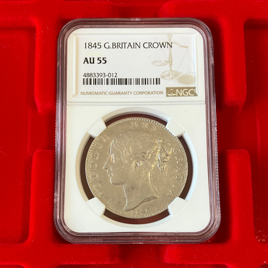 SOLD】1845年 英国 クラウン銀貨 ヴィクトリア ヤングヘッド