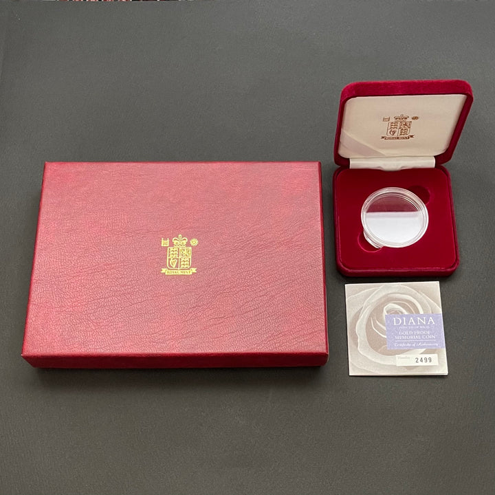 SOLD】1999年 英国 ダイアナ 5ポンド金貨 PR69DCAM PCGS 元箱付