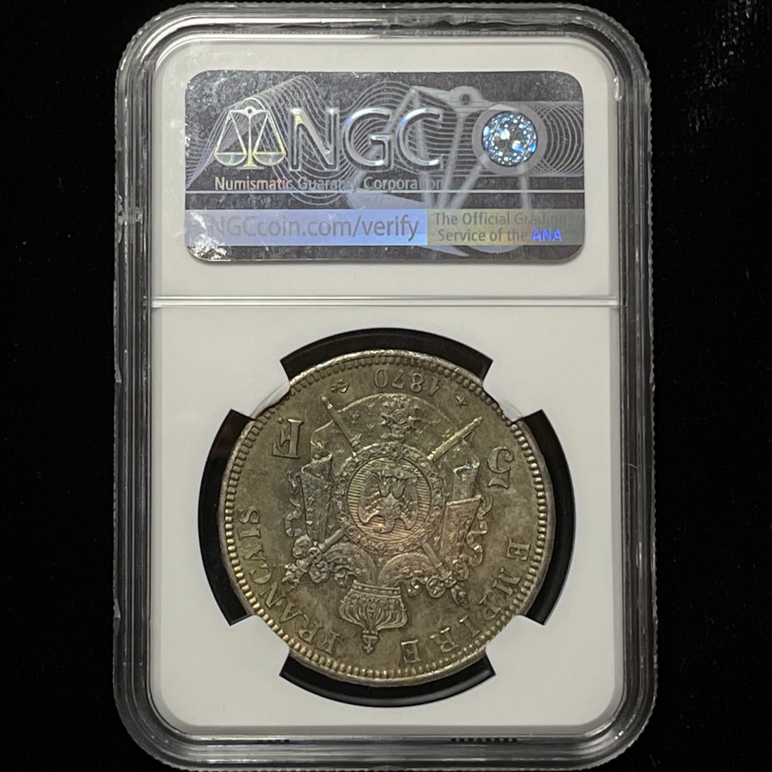 【SOLD】1870年A フランス ナポレオン3世 5フラン 銀貨 有冠 MS65+ NGC トーン – FIRST SOVEREIGN