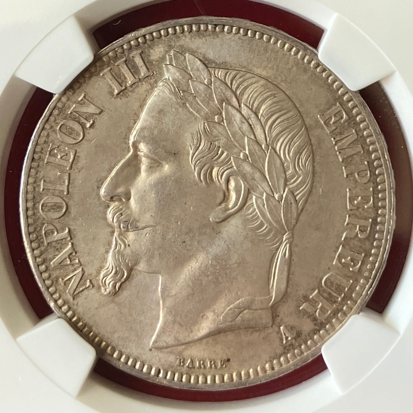 1868年A フランス ナポレオン3世 5フラン銀貨 有冠 MS64 – FIRST SOVEREIGN