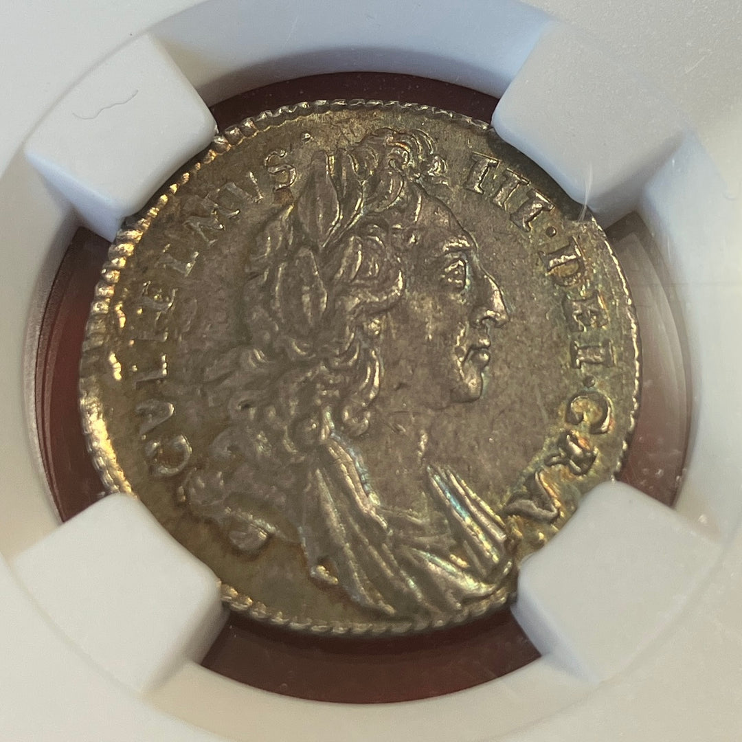 1697年　英国　ウィリアム3世   6ペンス 銀貨 1697年 英国🇬🇧 ウィリアム3世 6ペンス銀貨 NGC MS63 トーン