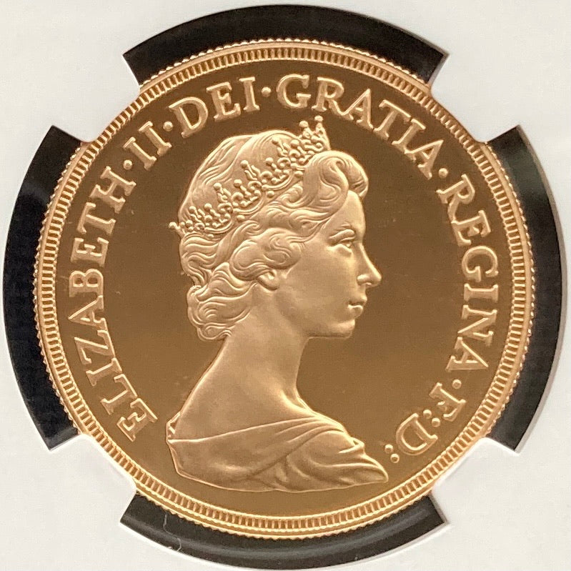 SOLD】最高鑑定 イギリス 1980年 ヤングエリザベス2世 5ポンド金貨 PF70UCAM NGC – FIRST SOVEREIGN