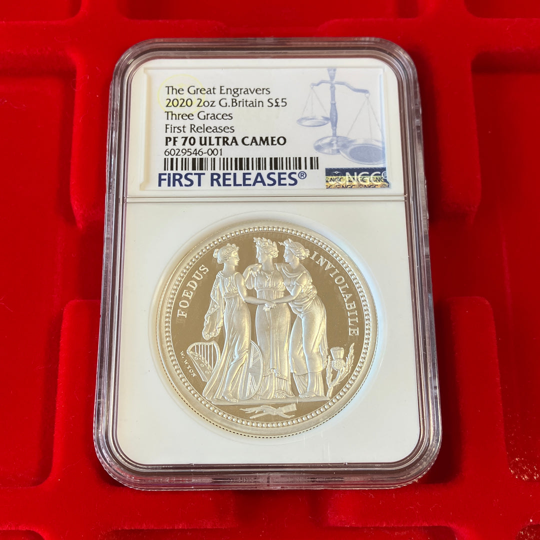 2020年 英国🇬🇧 スリーグレーセス 2オンス 5ポンド 銀貨 PF70UCAM