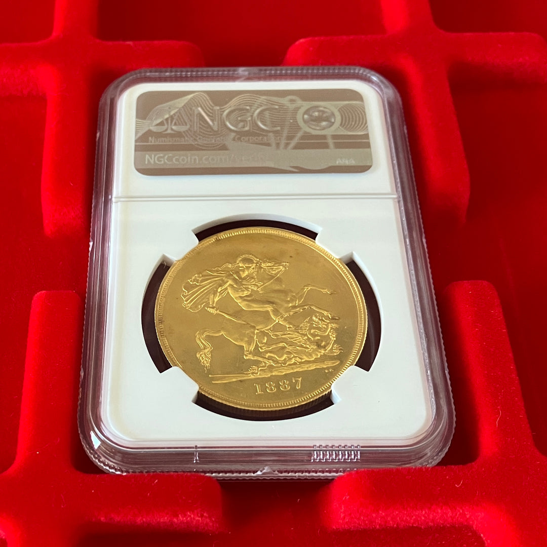 1887年 英国 ヴィクトリア 5ポンド金貨 ジュビリーヘッド MS62PL NGC – FIRST SOVEREIGN