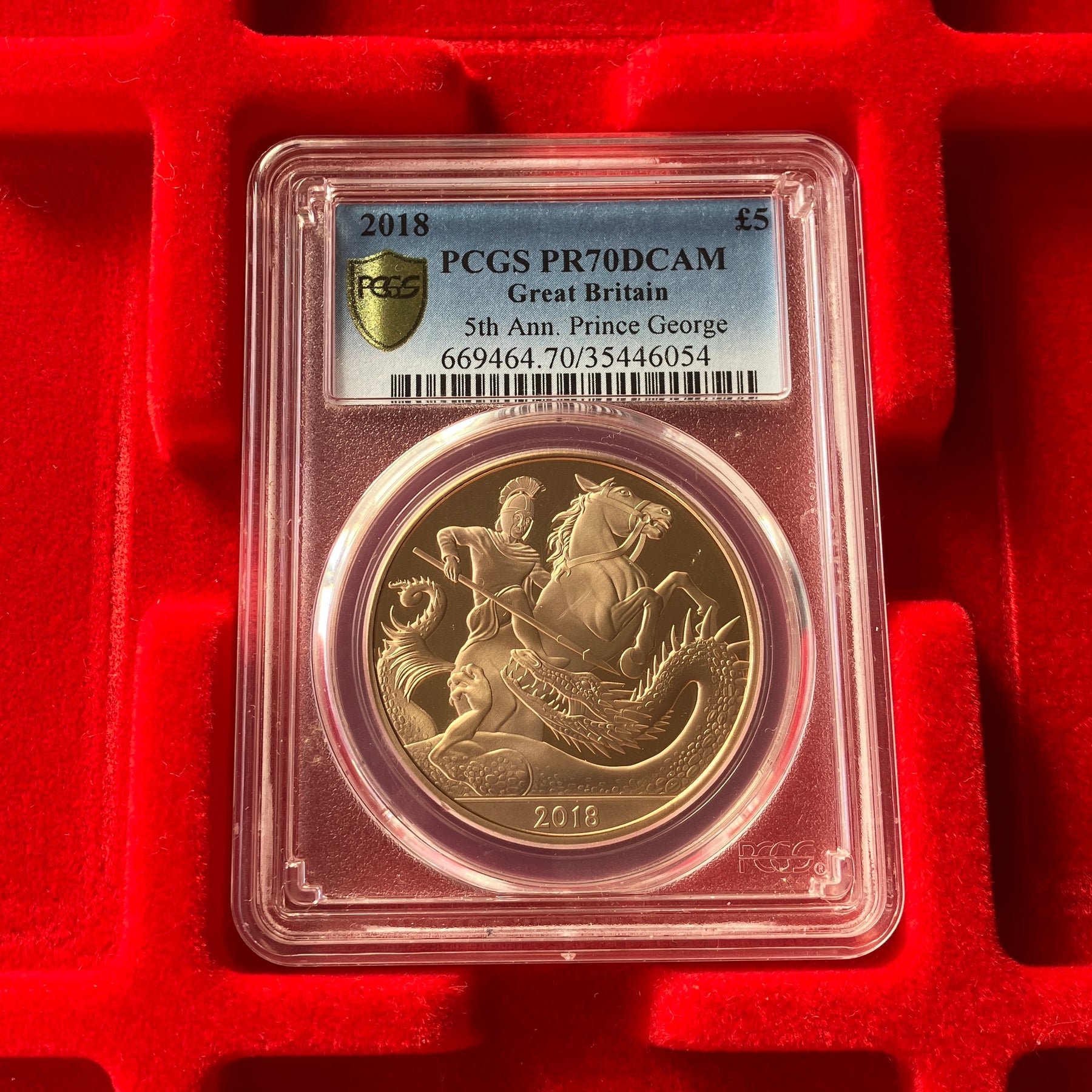 2018年 英国 ジョージ王子 生誕5年記念 5ポンド金貨 PF70UCAM PCGS