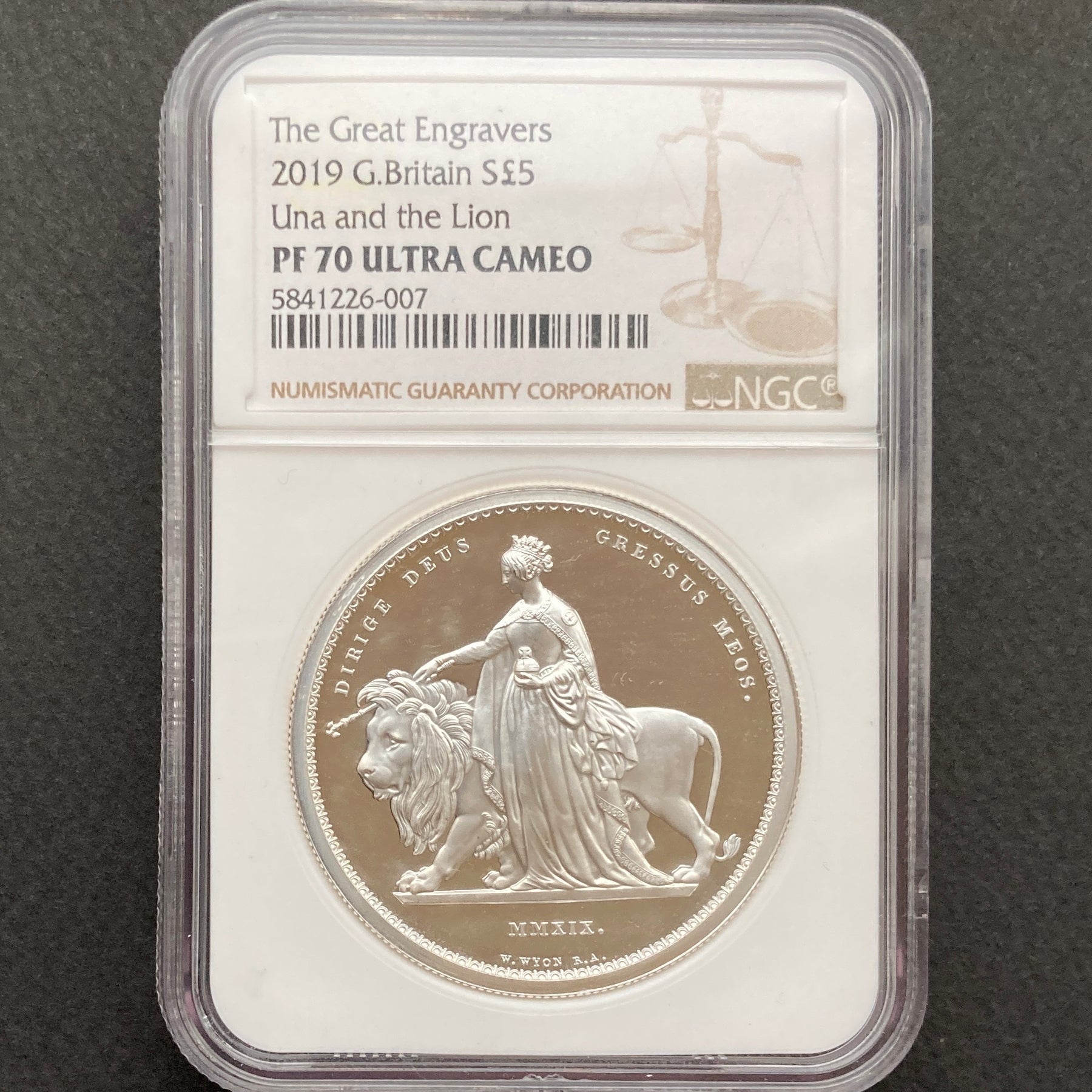 2019年 イギリス 1ドル NGC PF69 ウナとライオン 銀貨 コイン