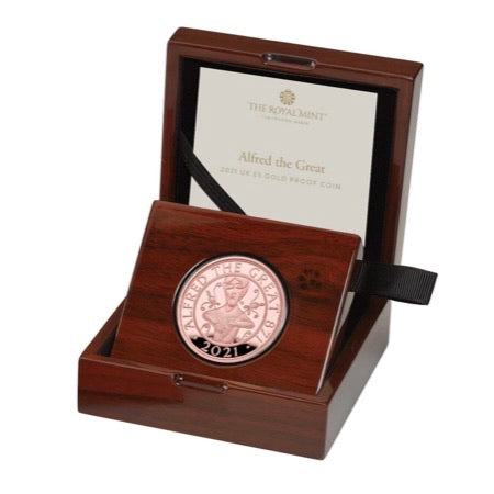 イギリス 2021年 アルフレッド大王 5ポンド金貨 プルーフ – FIRST