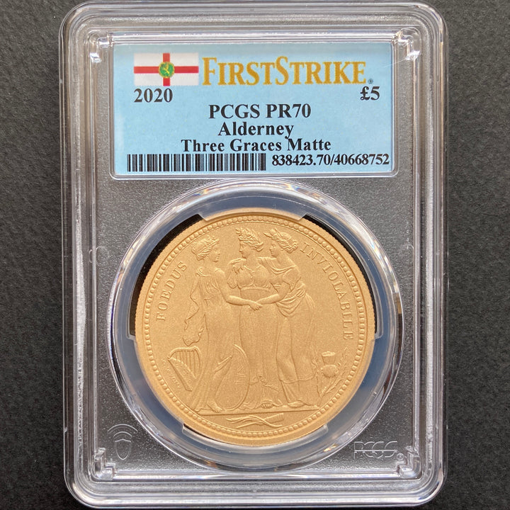 SOLD】イギリス領オルダニー 2020年 スリーグレイセス 5ポンド金貨 MATTEプルーフ PR70 PCGS 最高鑑定 – FIRST  SOVEREIGN