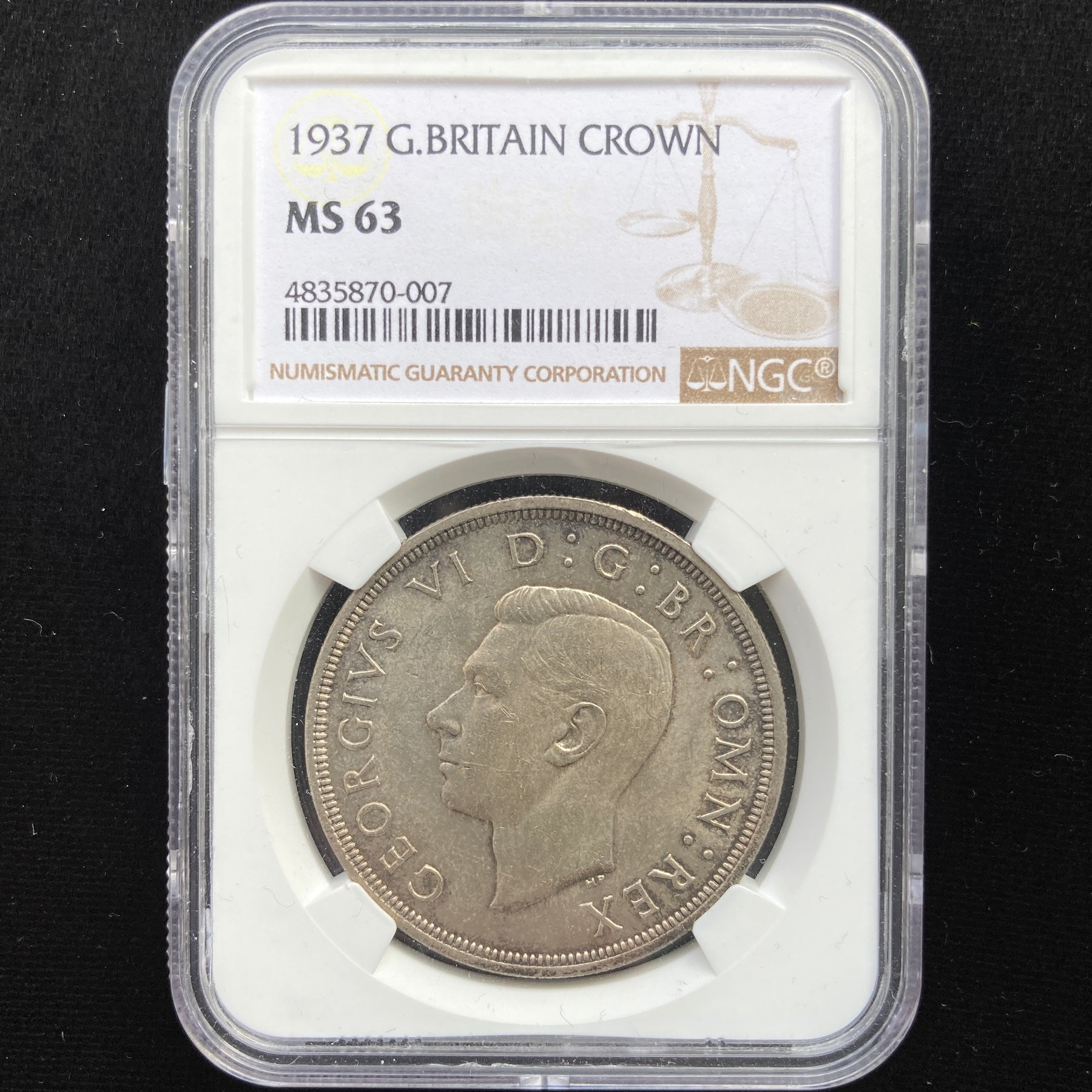 SOLD】1937年 イギリス ジョージ6世 クラウン銀貨 MS63 NGC – FIRST 