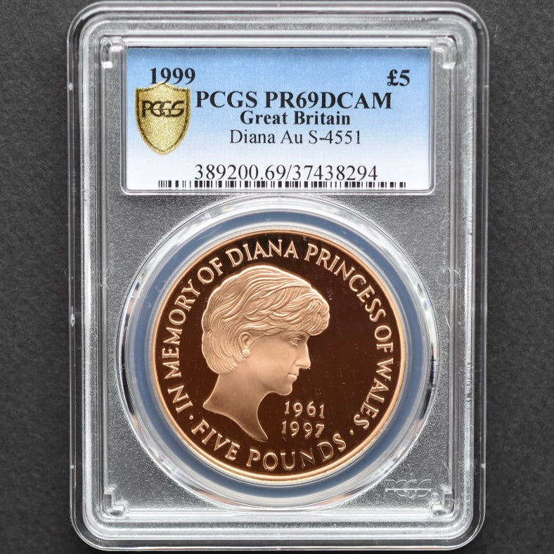 SOLD】1999年 英国 ダイアナ ５ポンド金貨 PR69DCAM PCGS 元箱付 – FIRST SOVEREIGN