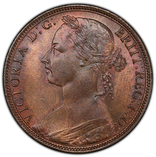 即入札大歓迎デース‼️1856年 ヴィクトリア女王 大型ブロンズメダル 約55mm 1890年 英国 ヴィクトリア女王 月桂冠 ペニー銅貨 MS64BN – FIRST